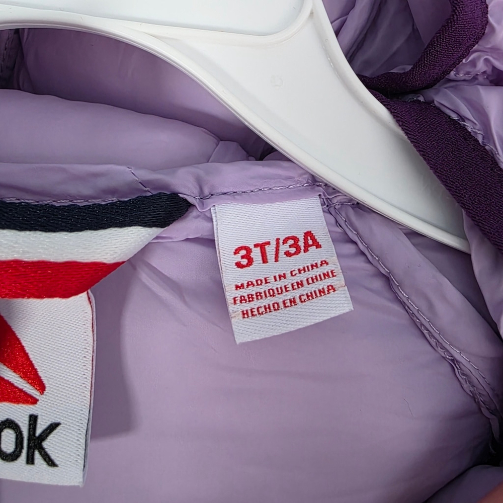 Reebok Kids Lavender Puffer Coat 3T NEW - Picture 8 of 11